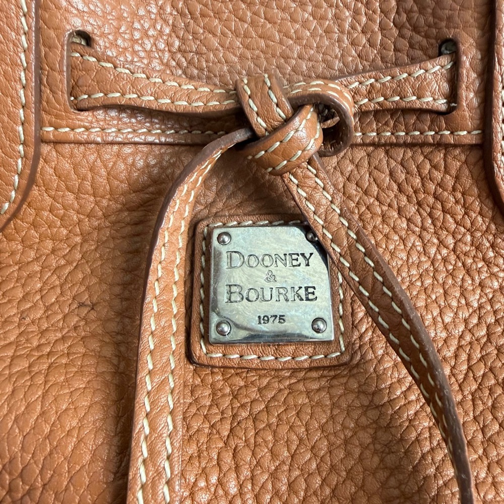 Dooney & Bourke Leather Satchel Purse Handbag Chestnut Brown Pebble Bag - Picture 2 of 11